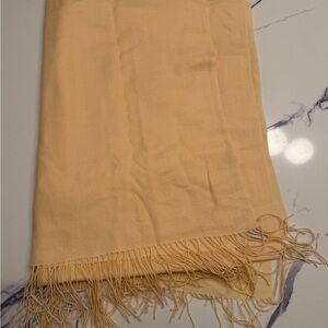 Nordstrom 100% cashmere large  butter yellow scarf